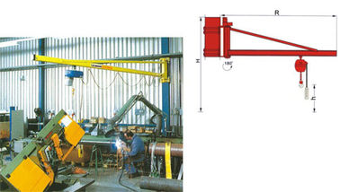 Heavy Weight Design Wall Bracket Jib Cranes Rotational for Indoor Building Maintenance Yellow Color