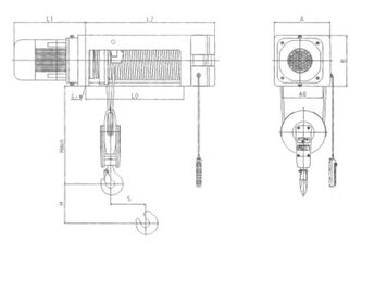 Explosion Proof Pneumatical Foot Mounted Wire Rope Hoists SH Fixed 1/2