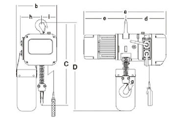 2 Ton Electric Chain Hoists EHB Type With Overload Limiter