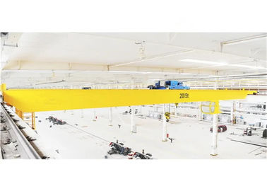 Warehouse Specialized Double Girder Hoist Crane 10-50ton Capacity In Yellow A5 Work Duty